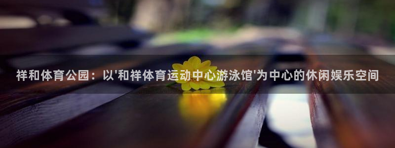 祥和体育公园：以\'和祥体育运动中心游泳馆\'为中心的休闲娱乐空间